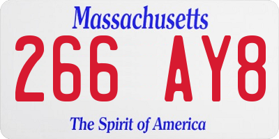MA license plate 266AY8