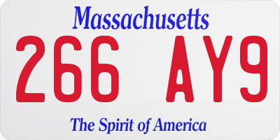 MA license plate 266AY9