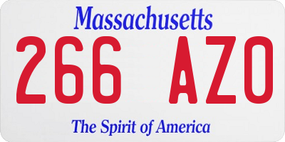 MA license plate 266AZ0