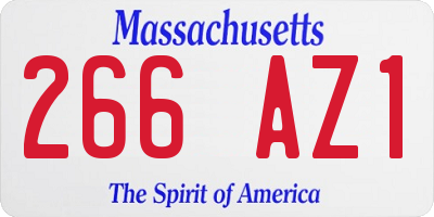 MA license plate 266AZ1