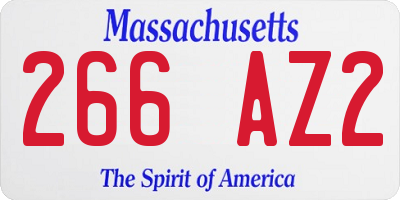 MA license plate 266AZ2