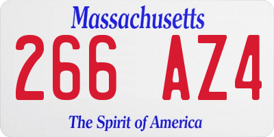 MA license plate 266AZ4