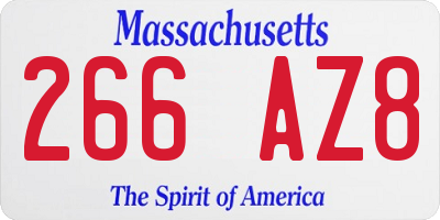 MA license plate 266AZ8