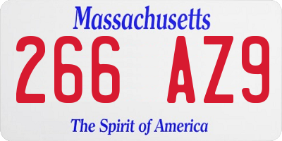 MA license plate 266AZ9