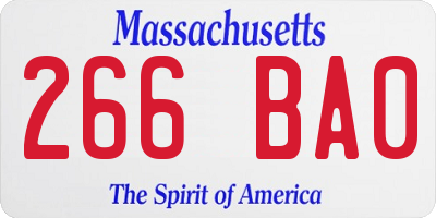 MA license plate 266BA0