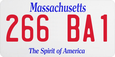 MA license plate 266BA1