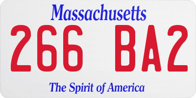MA license plate 266BA2
