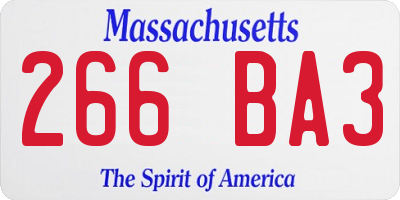 MA license plate 266BA3