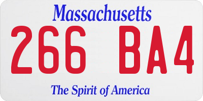 MA license plate 266BA4