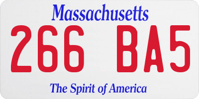 MA license plate 266BA5