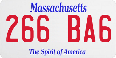 MA license plate 266BA6