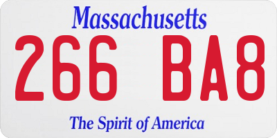 MA license plate 266BA8
