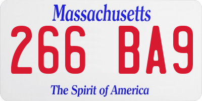 MA license plate 266BA9