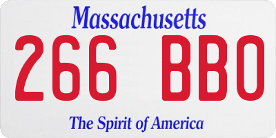 MA license plate 266BB0