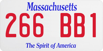 MA license plate 266BB1