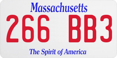 MA license plate 266BB3