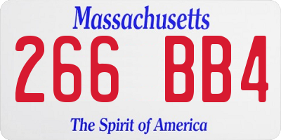 MA license plate 266BB4