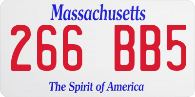 MA license plate 266BB5