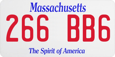 MA license plate 266BB6