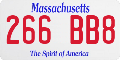 MA license plate 266BB8