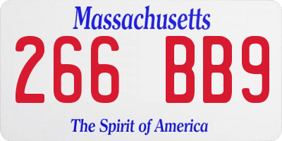 MA license plate 266BB9