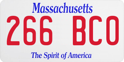 MA license plate 266BC0
