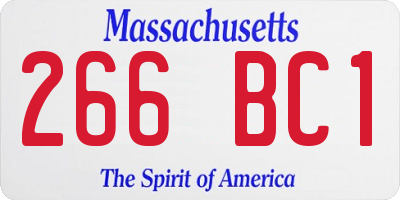 MA license plate 266BC1