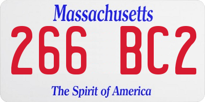 MA license plate 266BC2