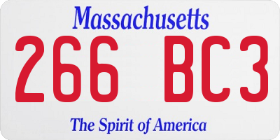 MA license plate 266BC3
