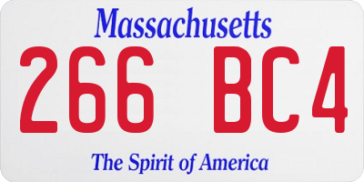 MA license plate 266BC4