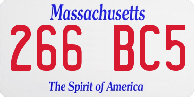 MA license plate 266BC5
