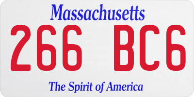 MA license plate 266BC6