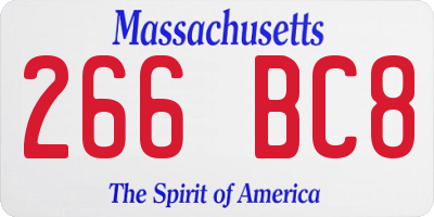 MA license plate 266BC8