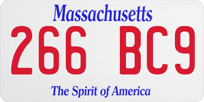 MA license plate 266BC9