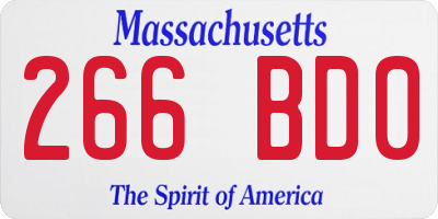 MA license plate 266BD0