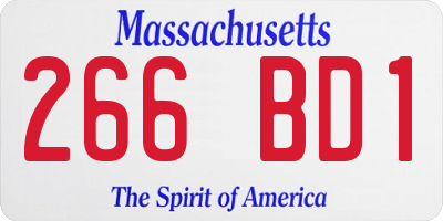 MA license plate 266BD1
