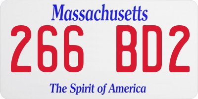 MA license plate 266BD2