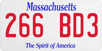 MA license plate 266BD3