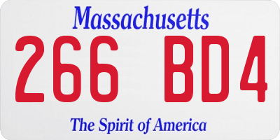 MA license plate 266BD4