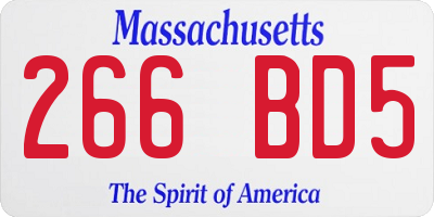 MA license plate 266BD5