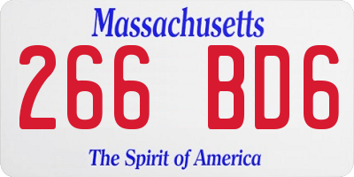 MA license plate 266BD6