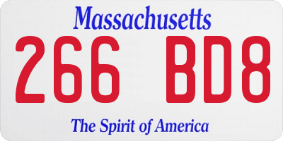 MA license plate 266BD8