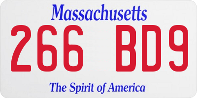 MA license plate 266BD9
