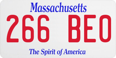MA license plate 266BE0