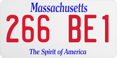 MA license plate 266BE1