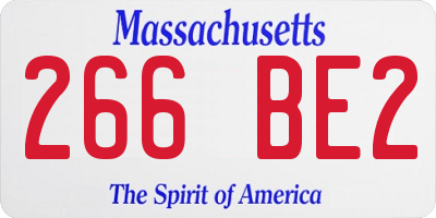 MA license plate 266BE2