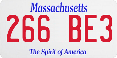 MA license plate 266BE3