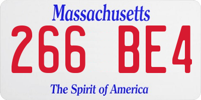 MA license plate 266BE4