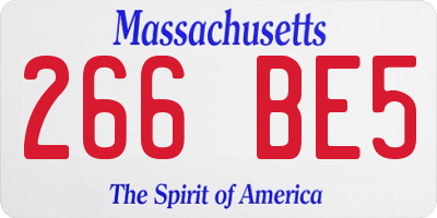 MA license plate 266BE5