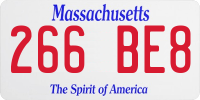 MA license plate 266BE8